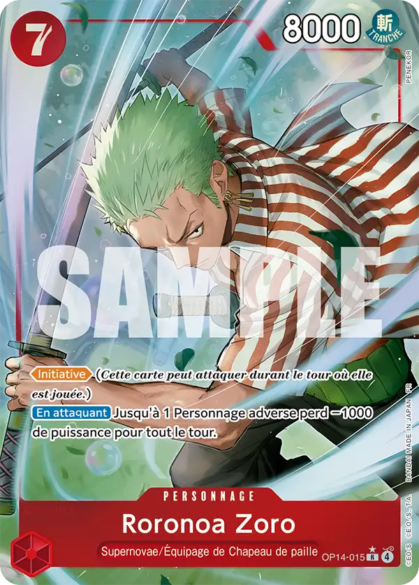Roronoa Zoro - Supernovae/Équipage de Chapeau de paille OP14-015 R
